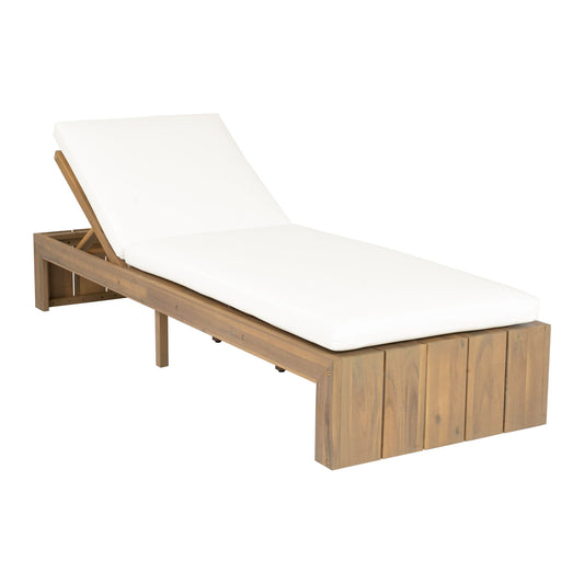 Adjustable Outdoor Chaise Lounge Patio Recliner With Removable Cushion