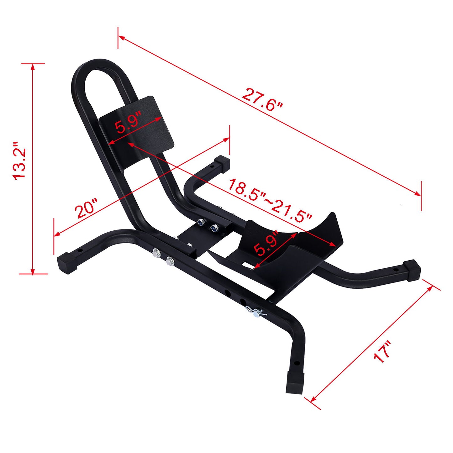 Heavy Duty Motorcycle Front Tire Chock For 17" 21" Wheels Stand 1200 Lbs Capacity - Black