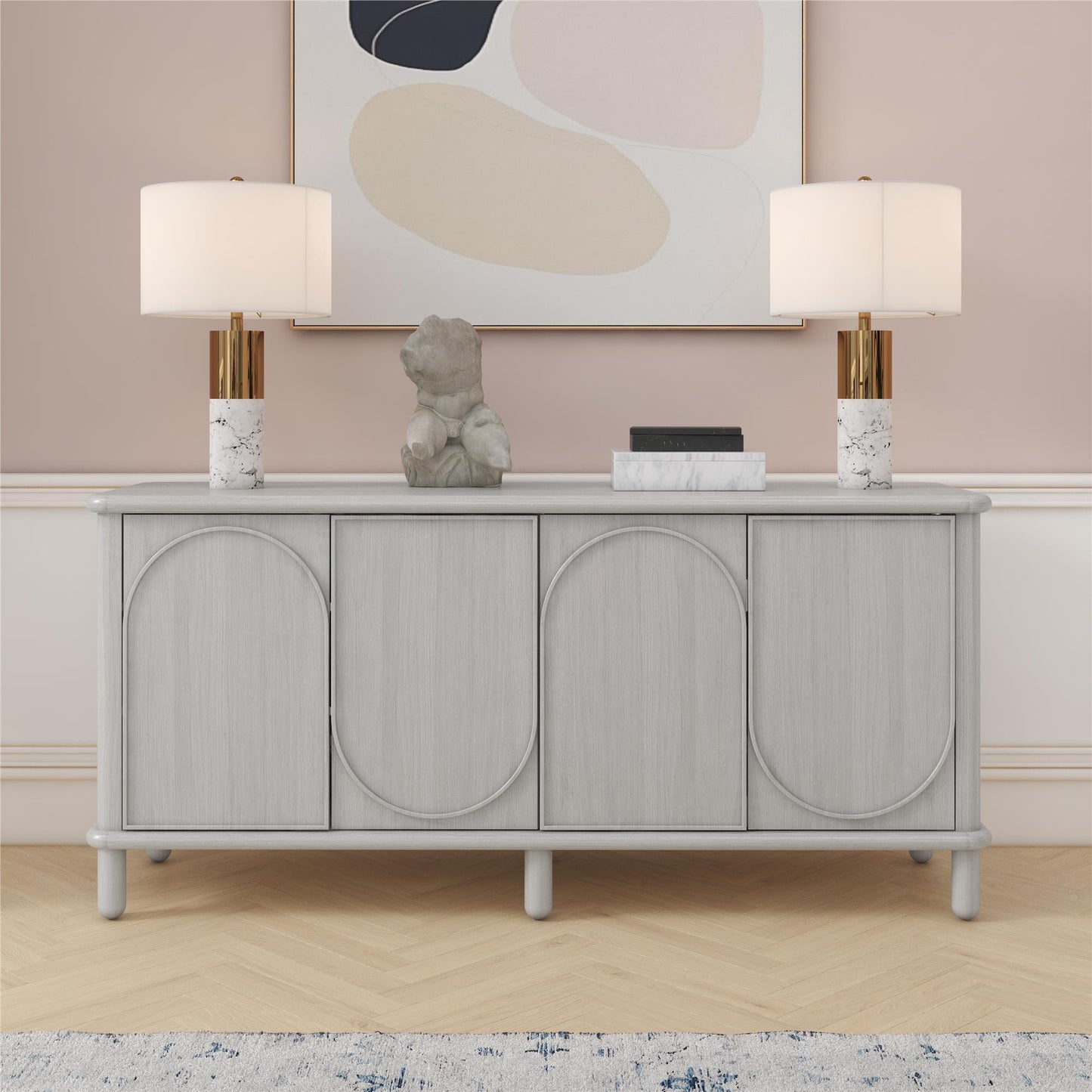 Selena - Credenza - Rustic White