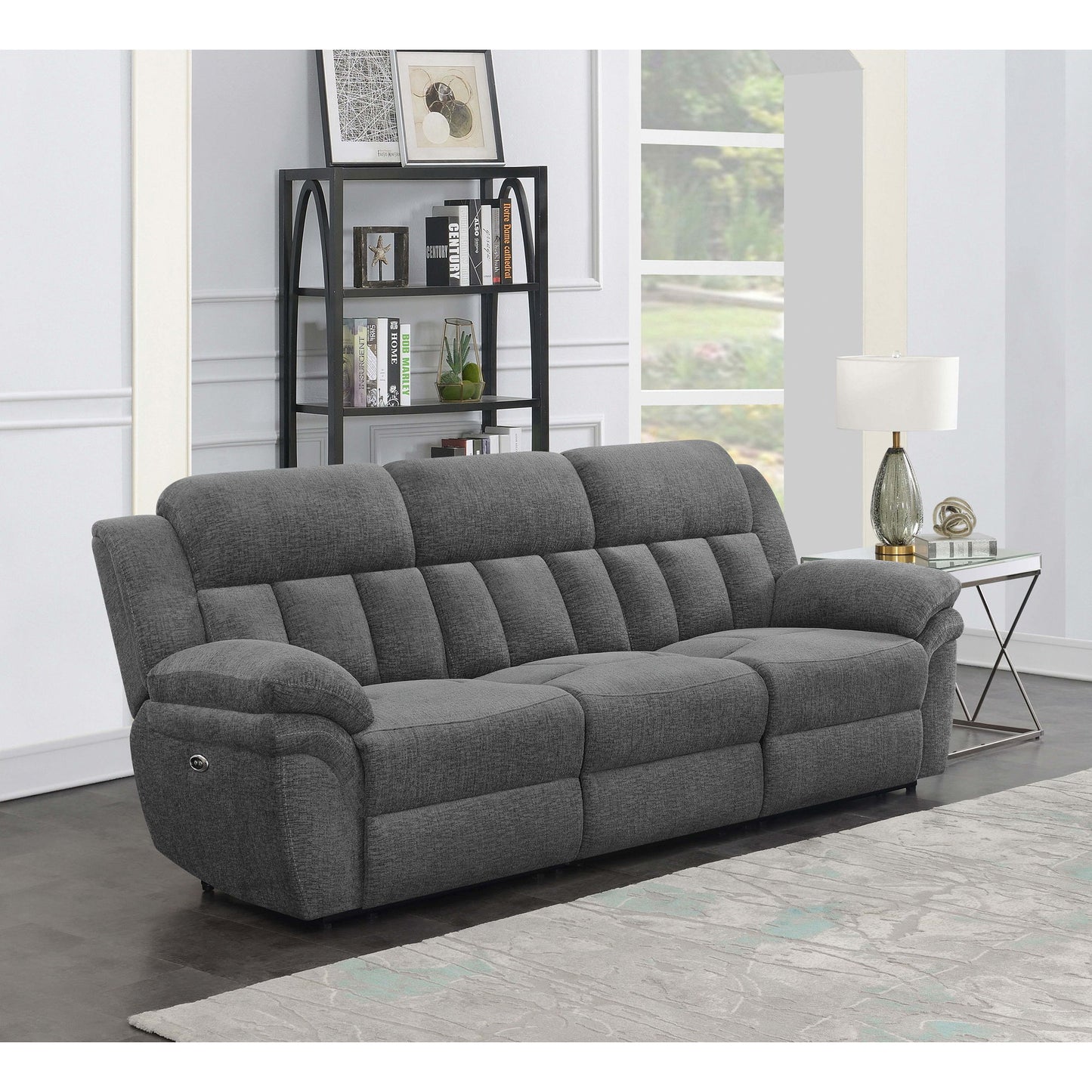 Divine - Upholstered Power Reclining Sofa - Charcoal