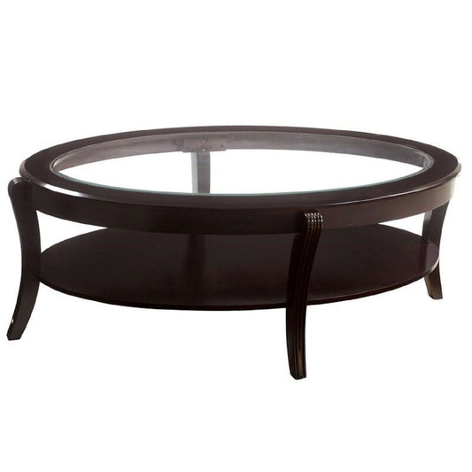 Contemporary Table With Open Lower Shelf