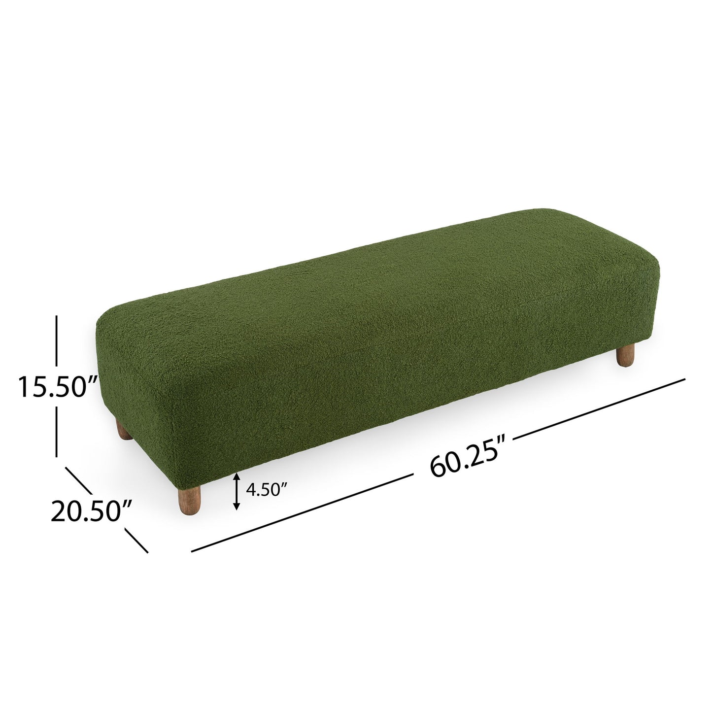 Contemporary Ottoman With Foam Cushion And Durable Upholstery