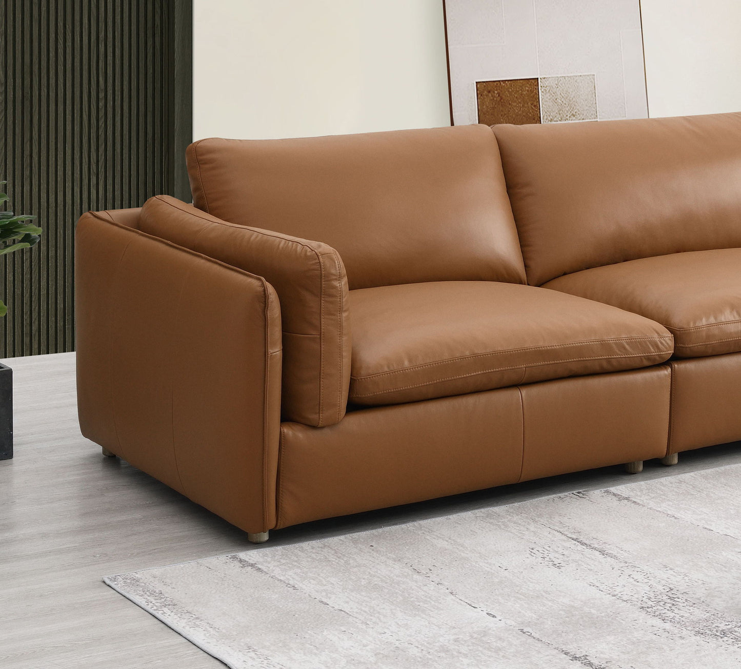 Brighton - Top Grain Modular Sectional - Brown