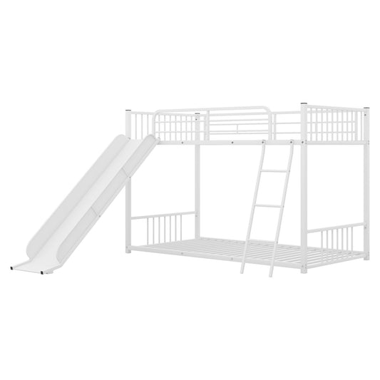 Metal Bunk Bed With Slide, Durable Steel Frame