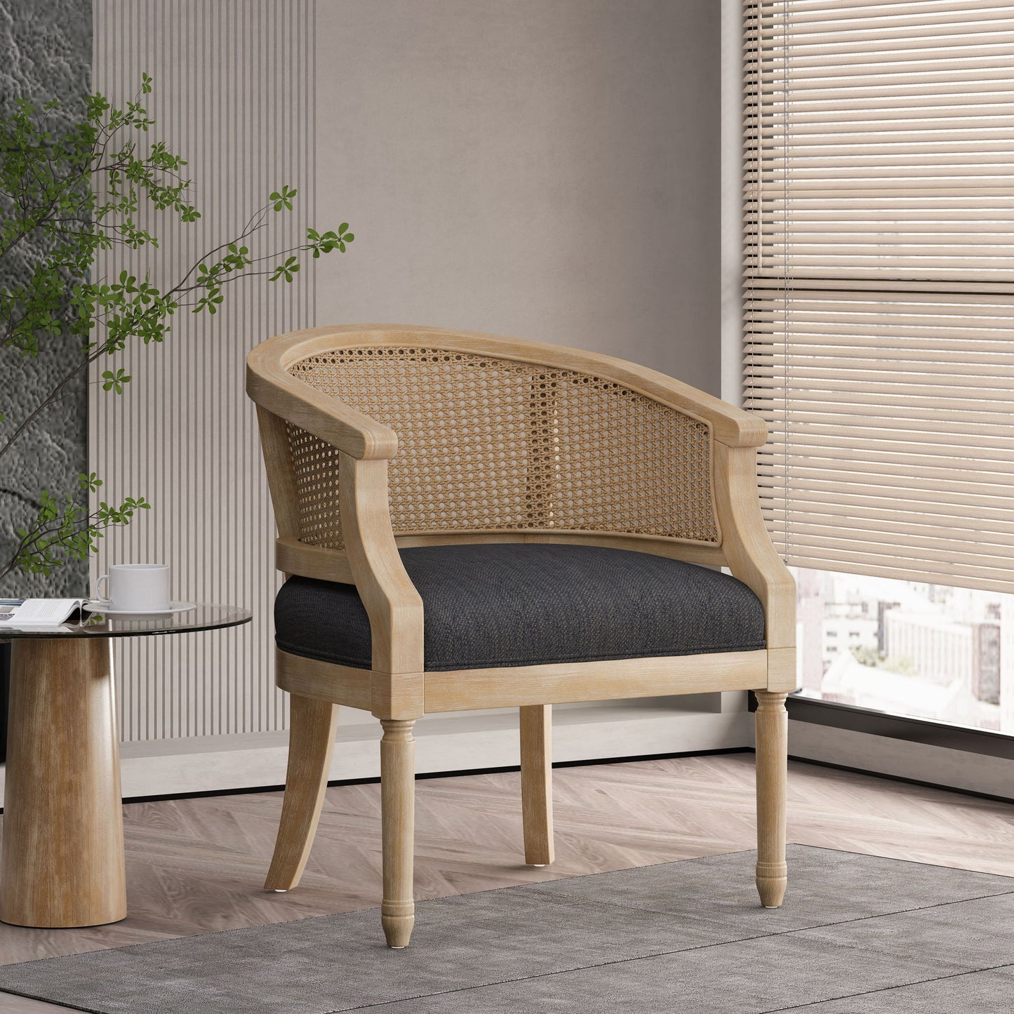 Curved Backrest Accent Chair