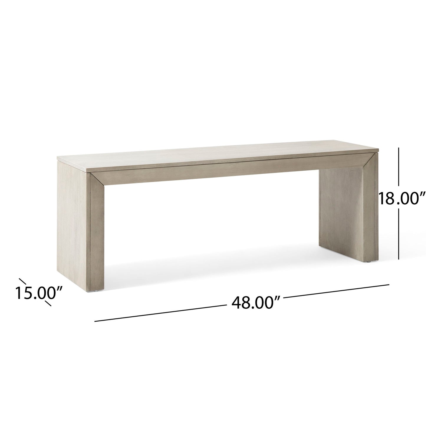 Acacia Wood Dining Bench, Farmhouse Style