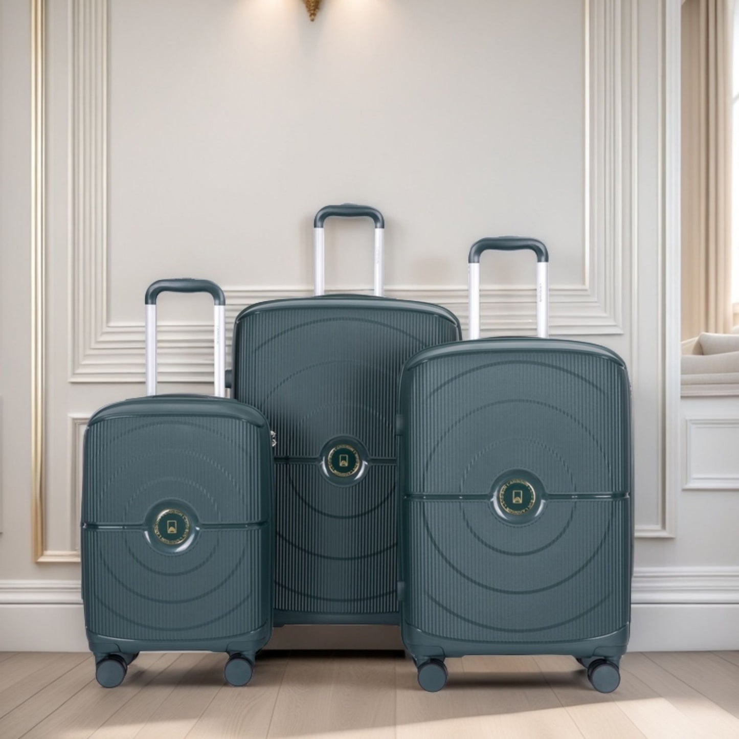 3 Piece Set Expandable Hardshell Suitcase Double Spinner Wheels