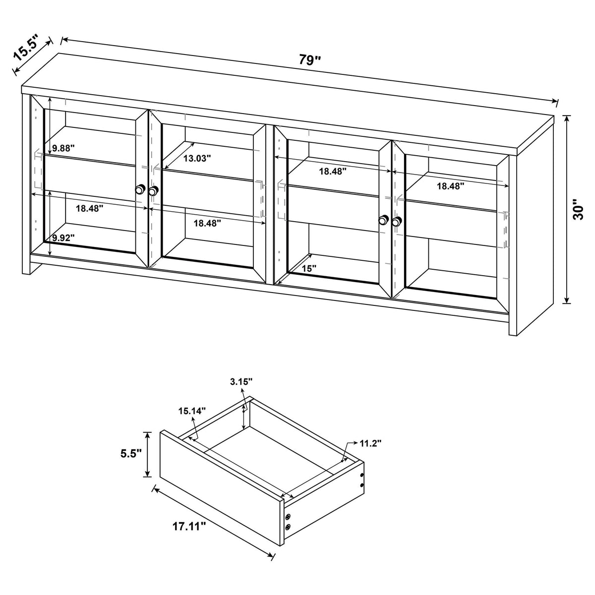 Kennison - 3 Piece Entertainment Center - Black