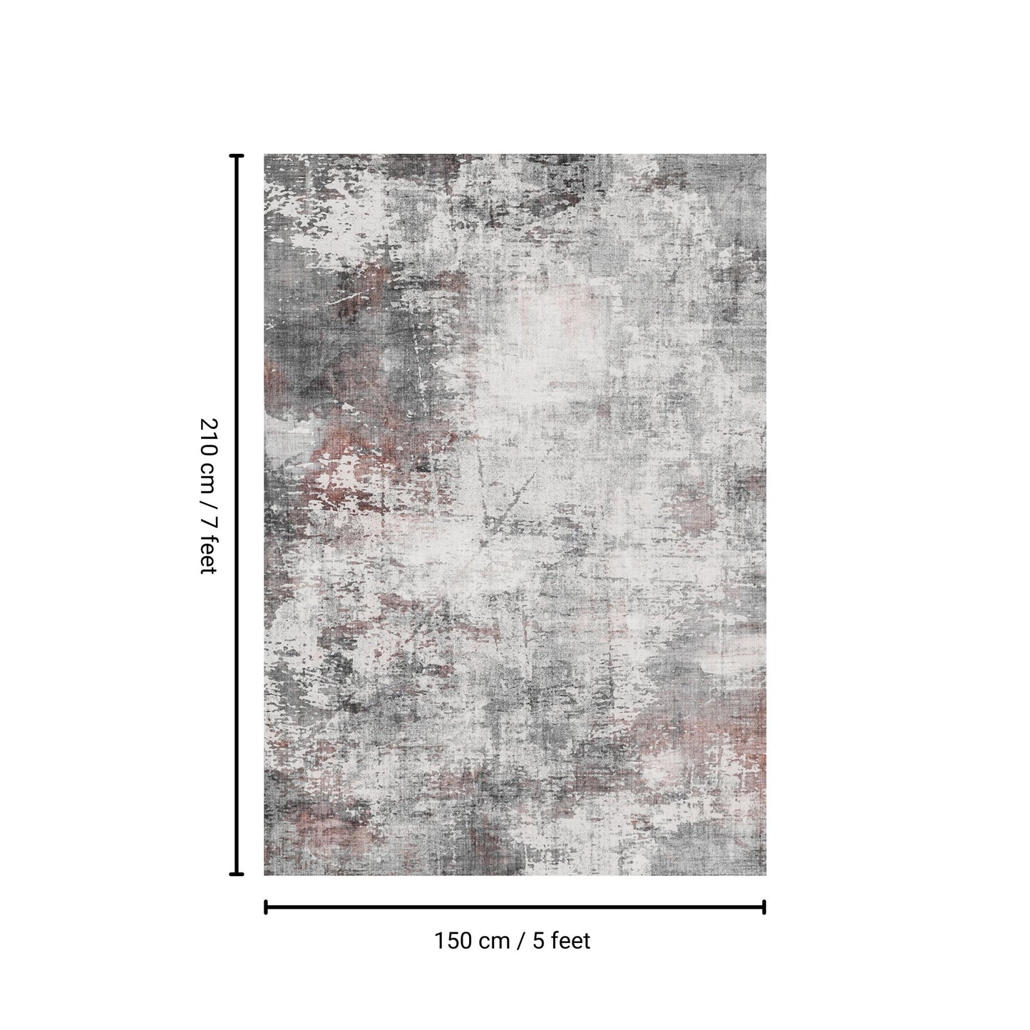 Toucan - 5' X 7' Washable Non - Slip Area Rug - Ivory / Dark Gray