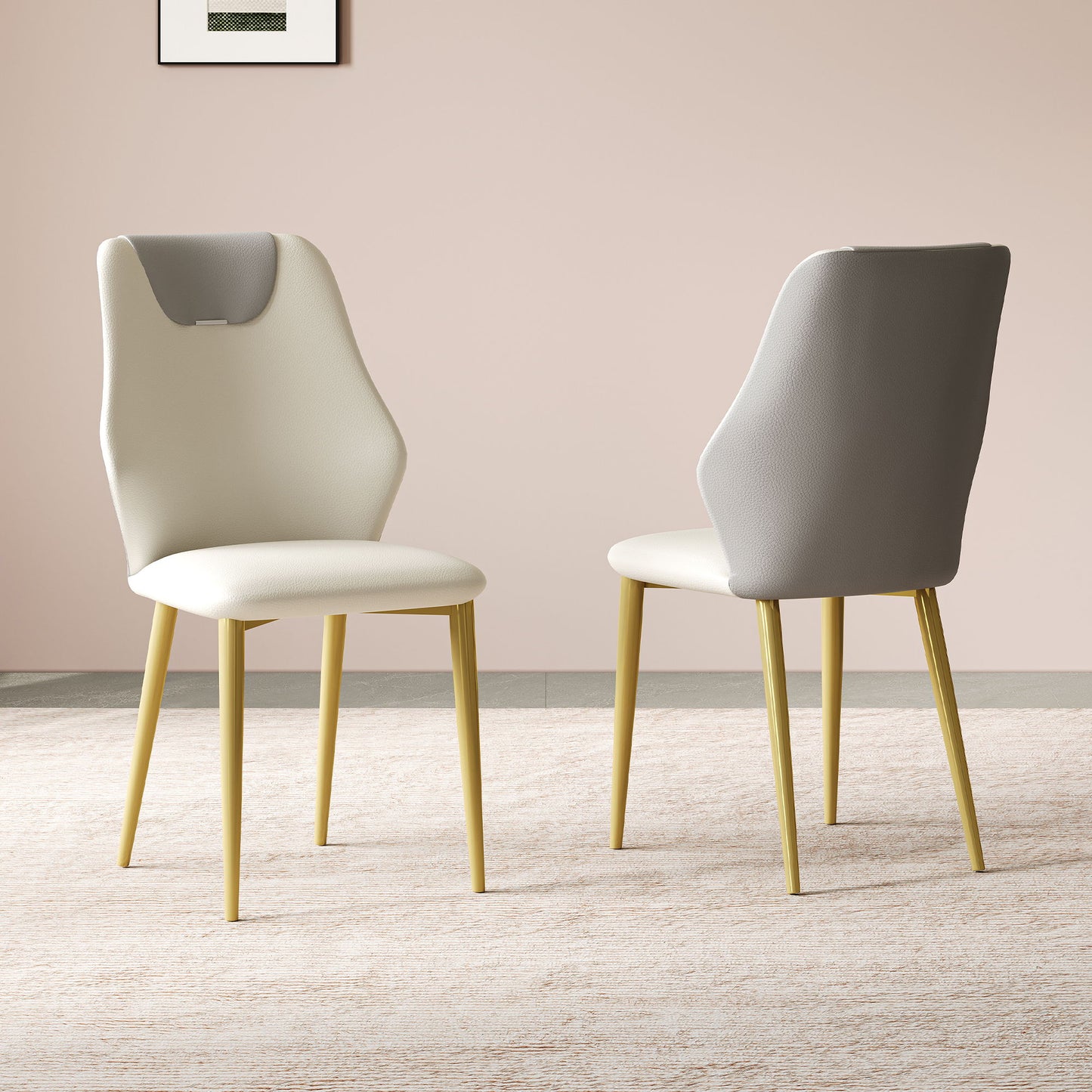 Dining Chairs (Set of 2) - Beige / Gray