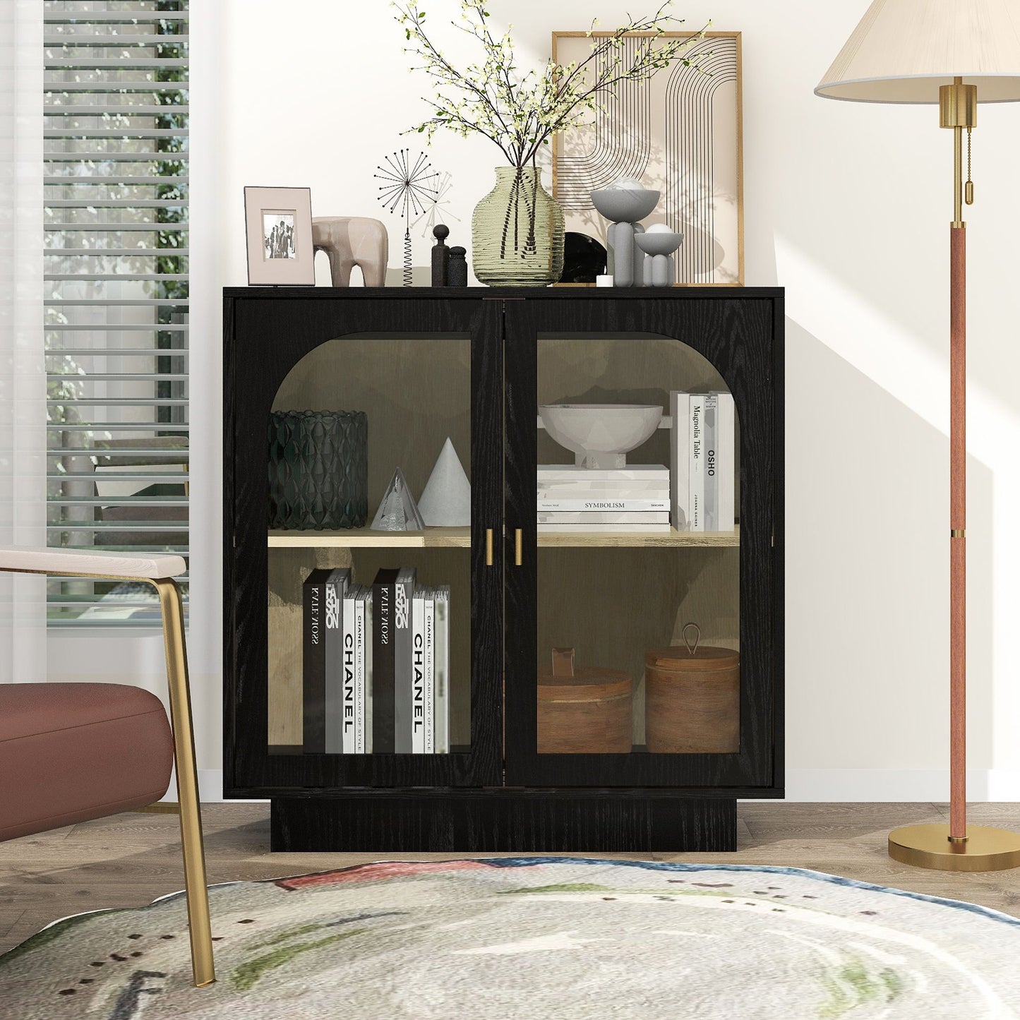 Storage Cabinet With Acrylic Door For Living Room