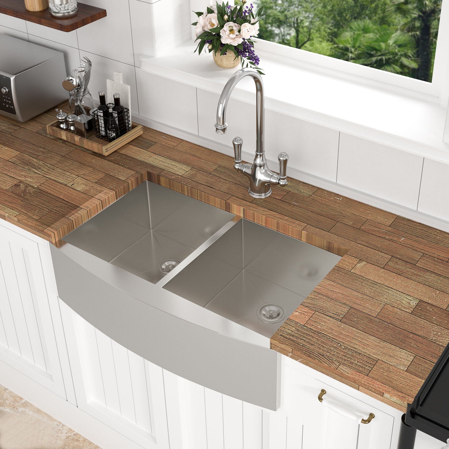 Farmhouse Double Bowl Sink With 50/50 Layout