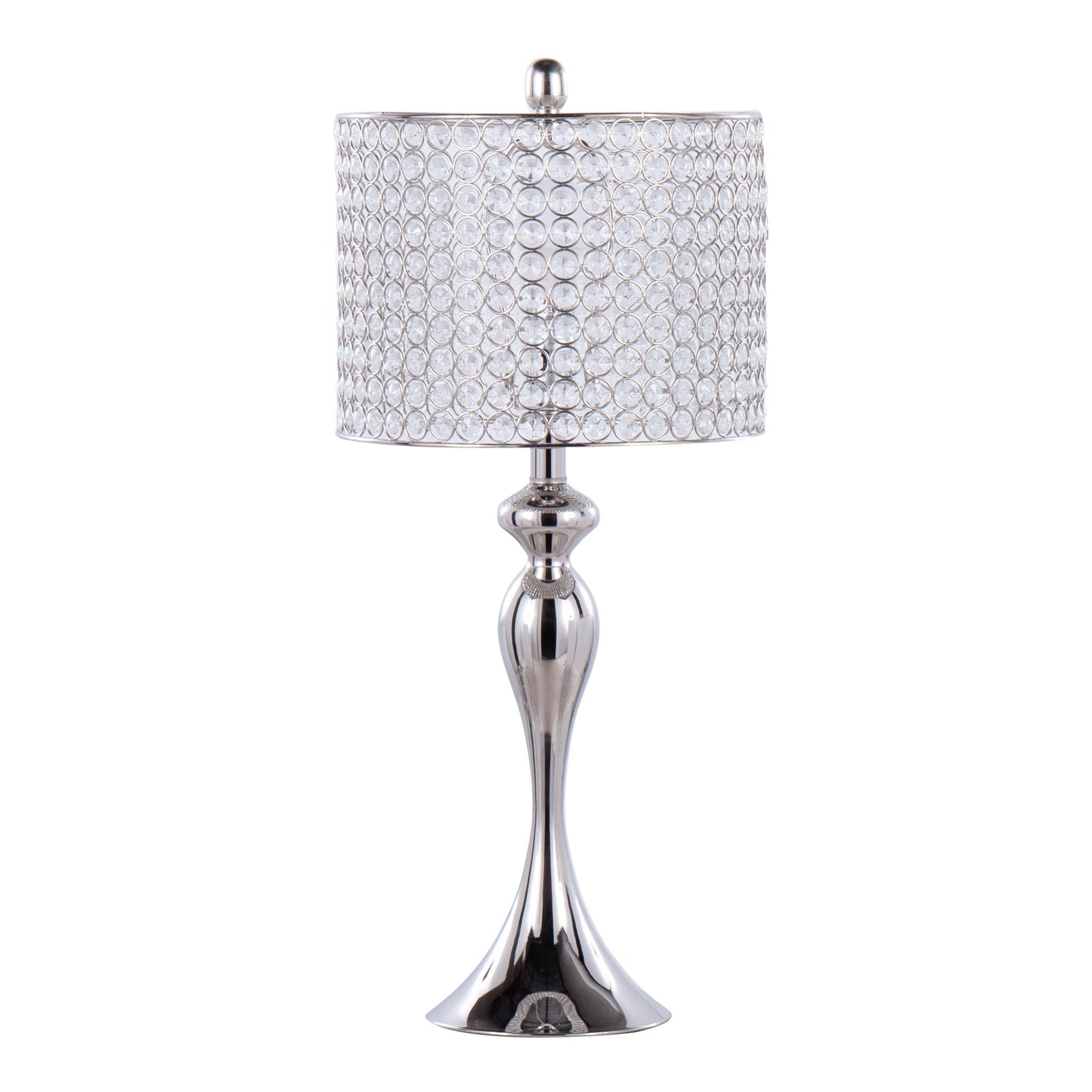 Ashland - Contemporary Table Lamp Round Clear Crystal Beads (Set of 2) - Nickel