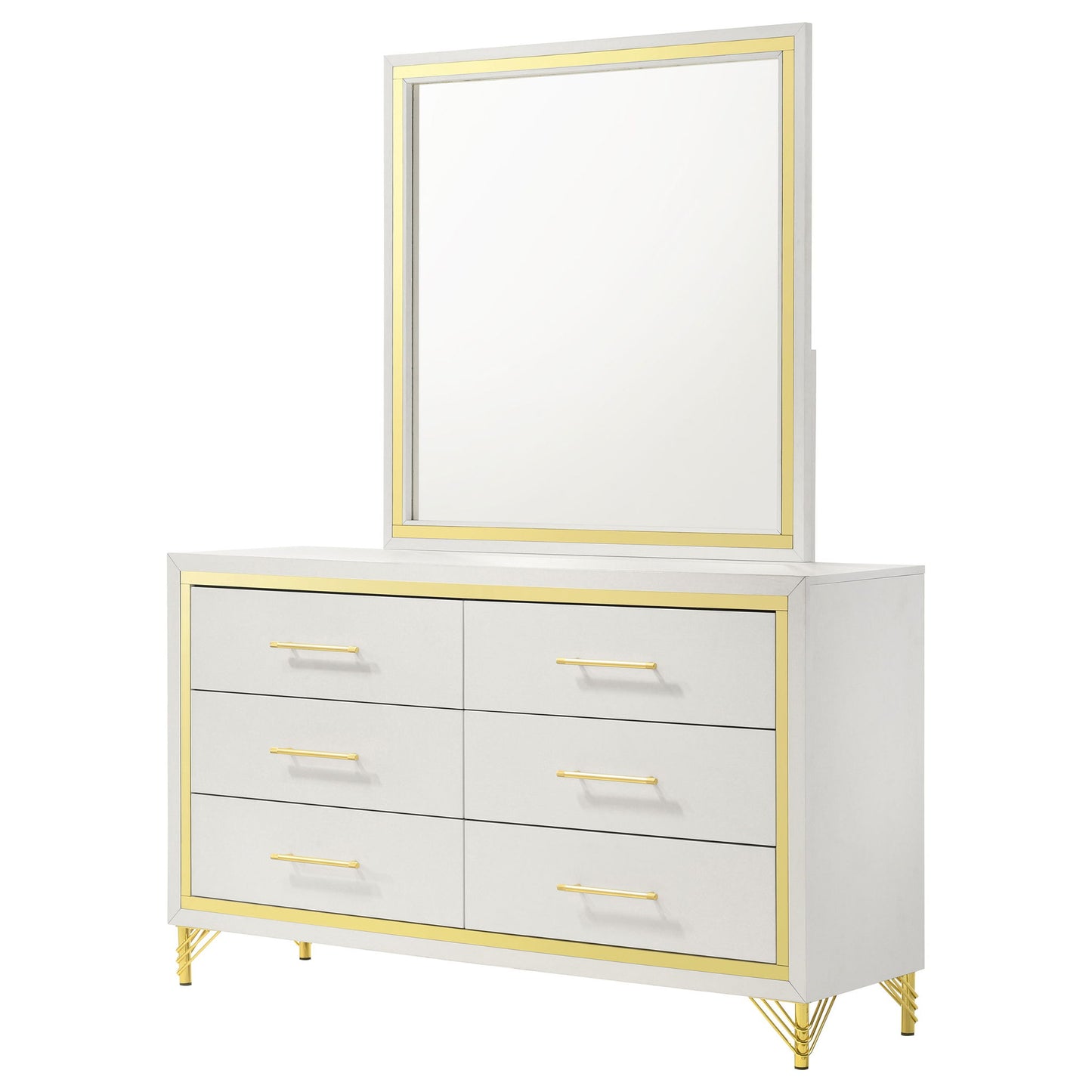 Malcolm - 6 Drawer Dresser With Mirror - White