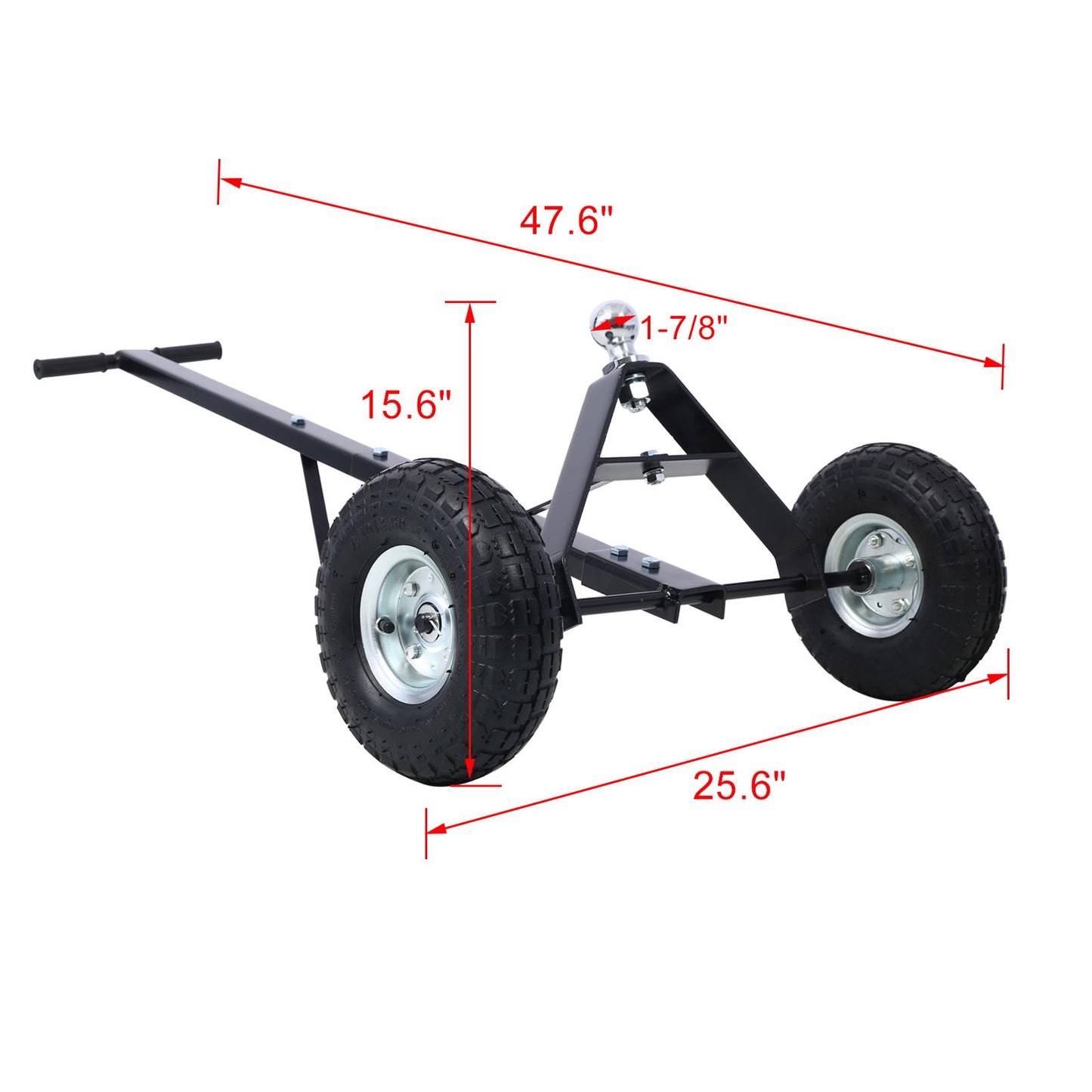 Heavy Duty Trailer Dolly With Pneumatic Tires, 600 Lb. Capacity Steel
