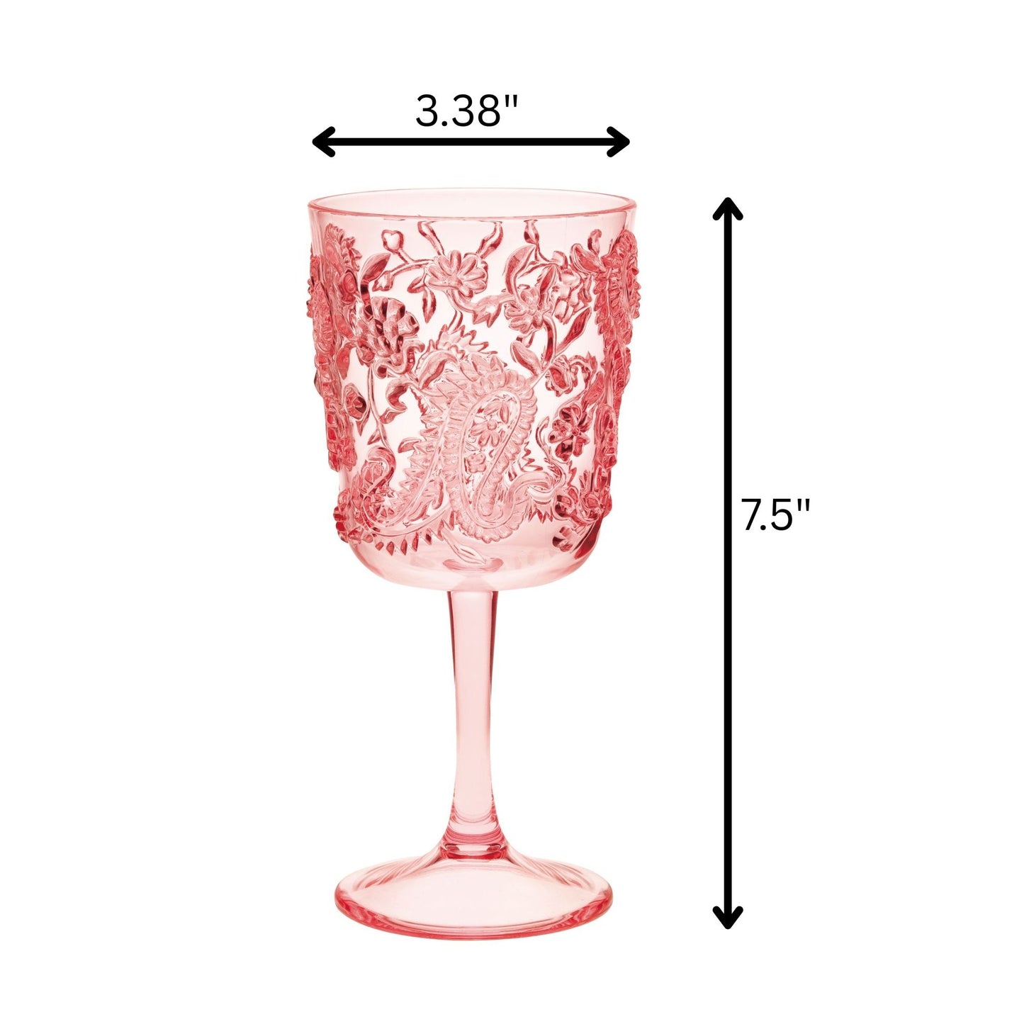 Paisley Acrylic Wine Glasses (Set of 4)