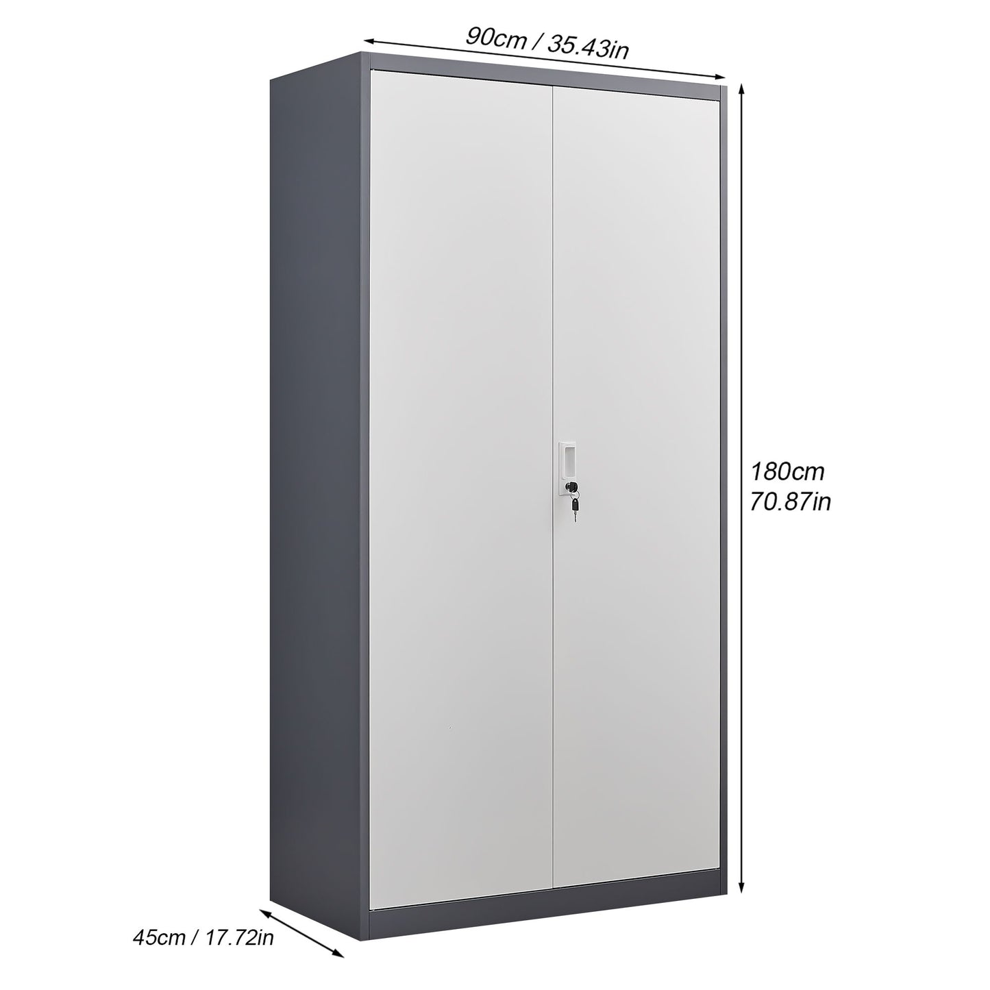Large Capacity Wardrobe With Hanging Rod And Compartments