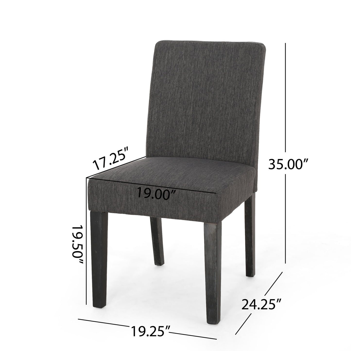 Contemporary Dining Chair With Upholstered Seating And Tapered Legs