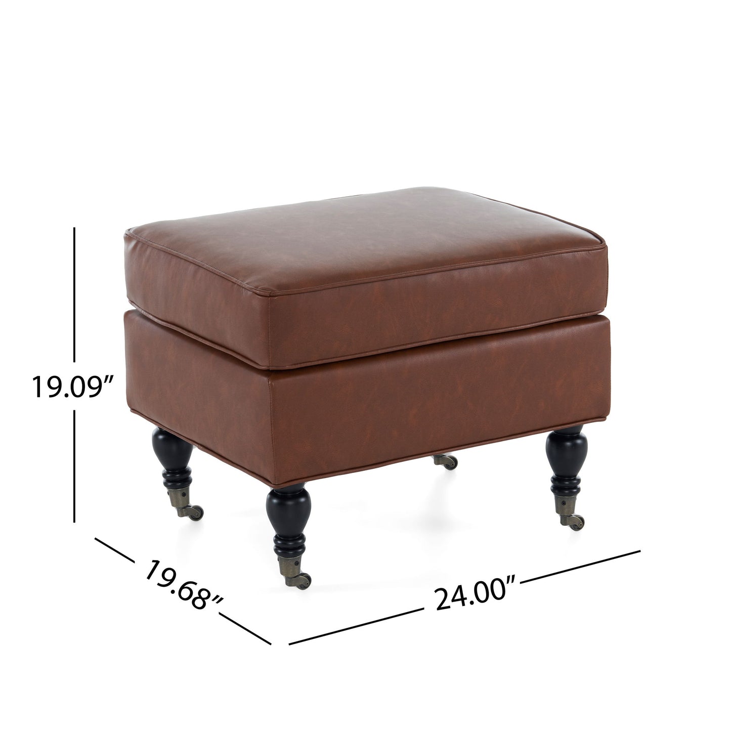 Ottoman, Square Design - Brown