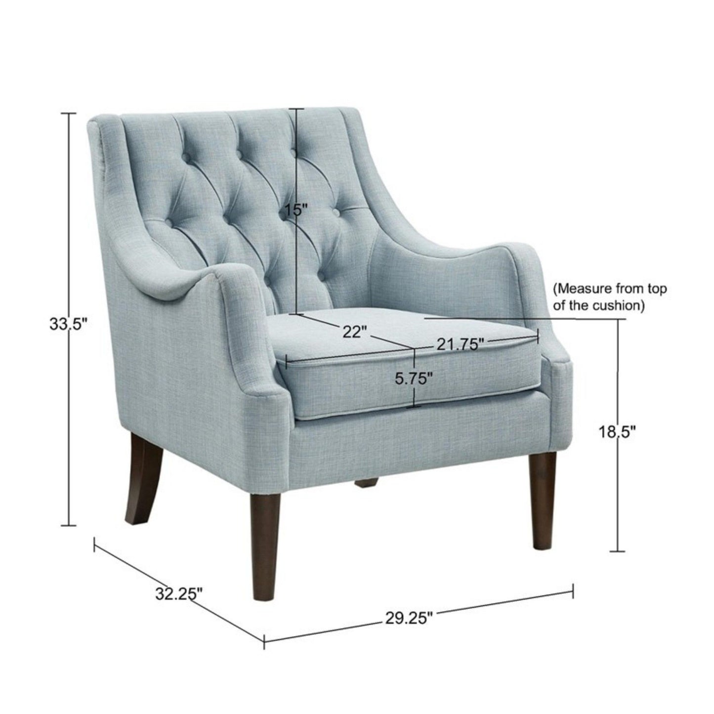 Button Tufted Accent Chair Vintage Style