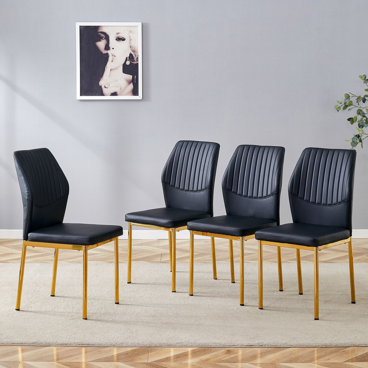 Luxury Simple Chair With Metal Leg