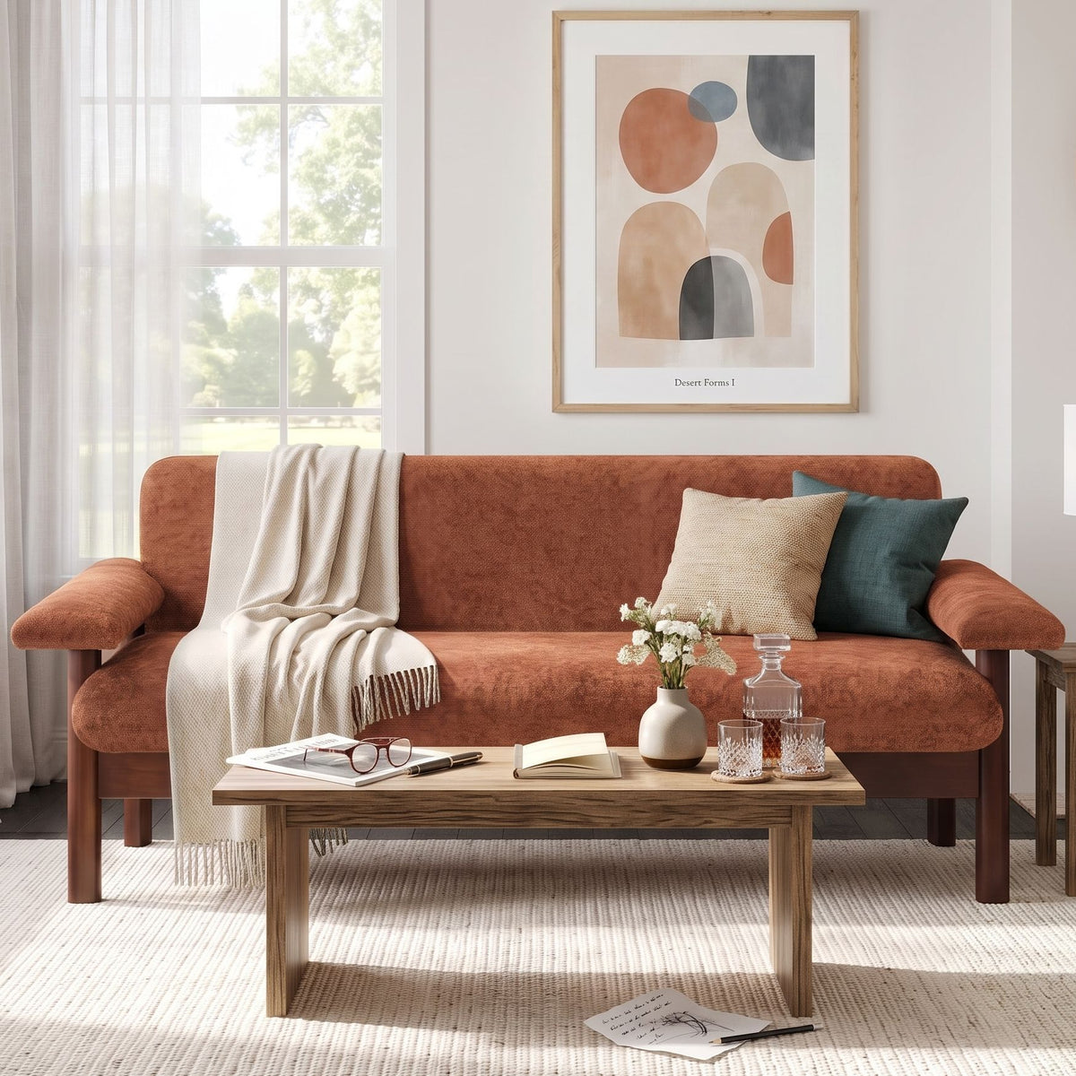 Modern Sofa Couch With Pillow Top Arms