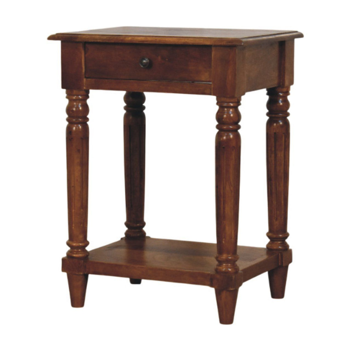 Turned Legs Drawer Table