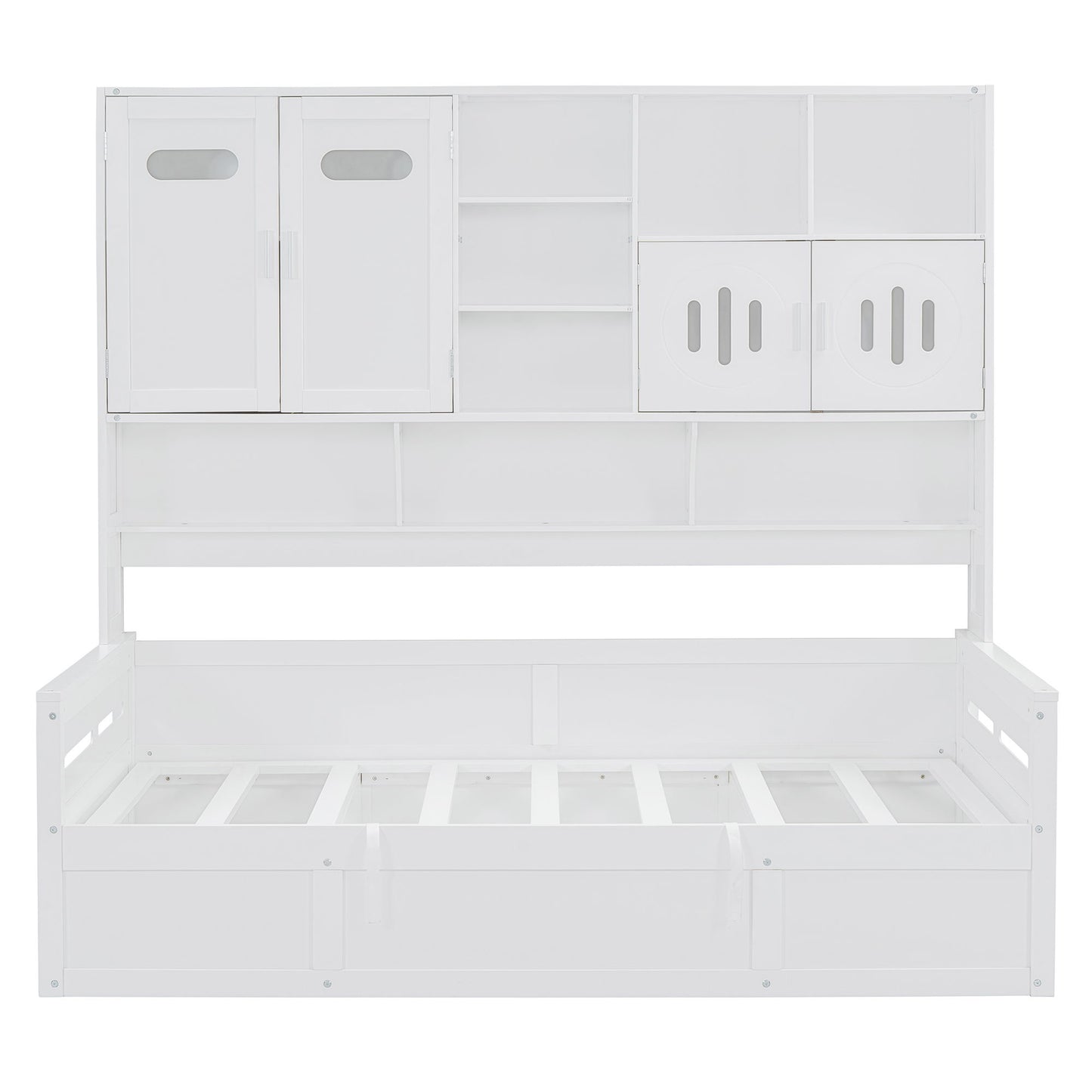 Daybed With All-In-One Cabinet And Shelf