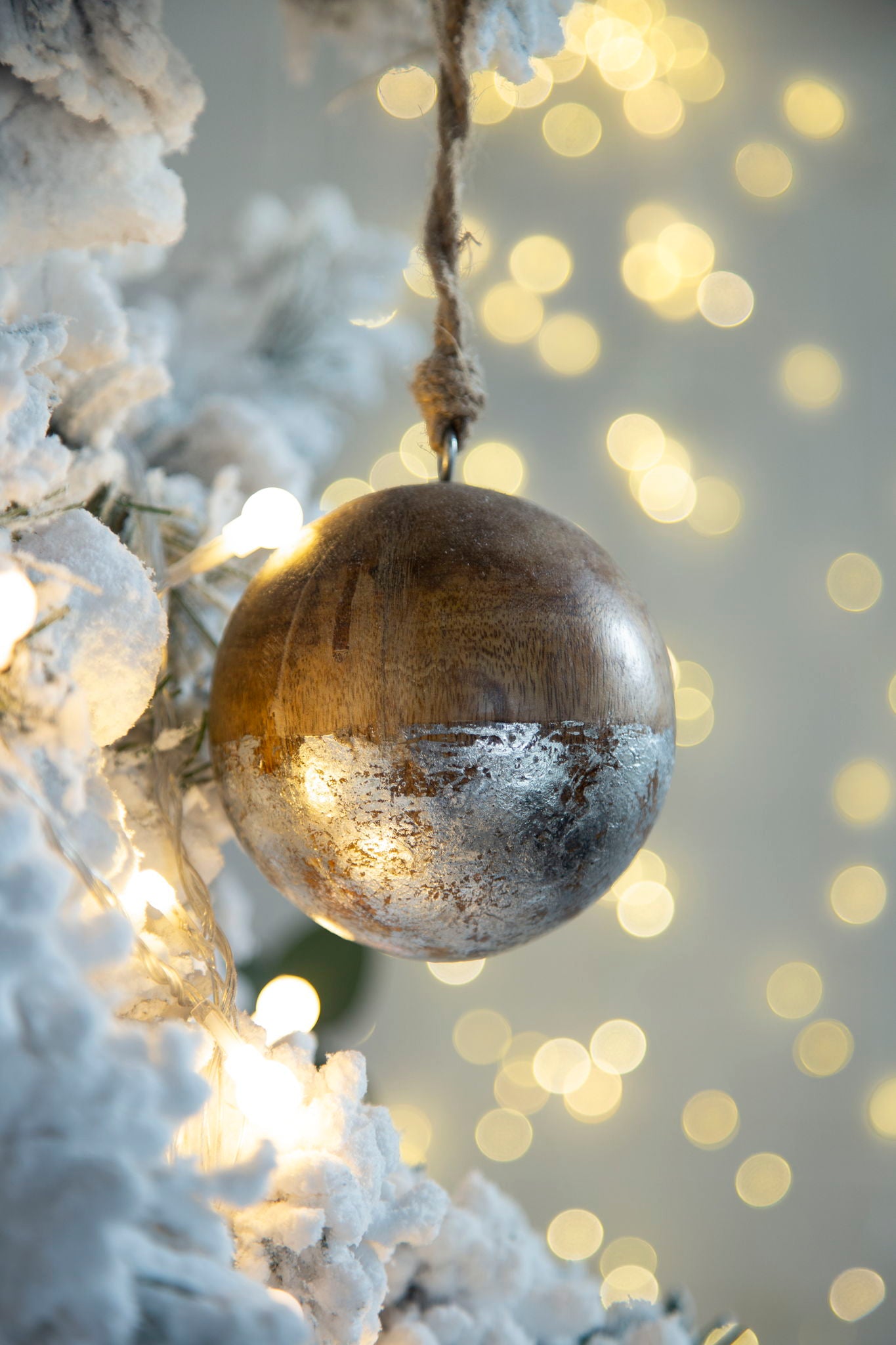 Christmas Ball Ornaments, Wood Decorative Hanging Ball Christmas Tree Ornaments For Holiday Party Decorations