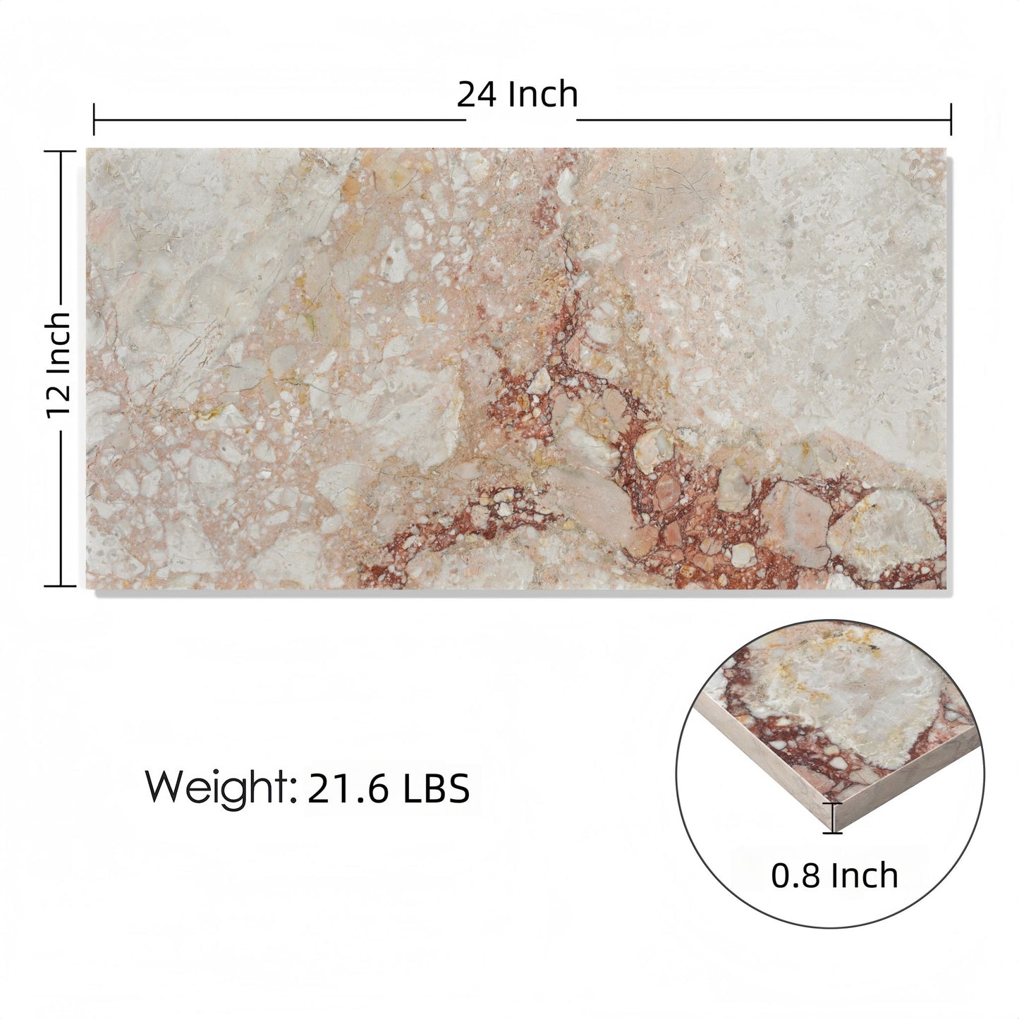 Natural Marble Polished Tile For Wall And Floor (Set of 4)