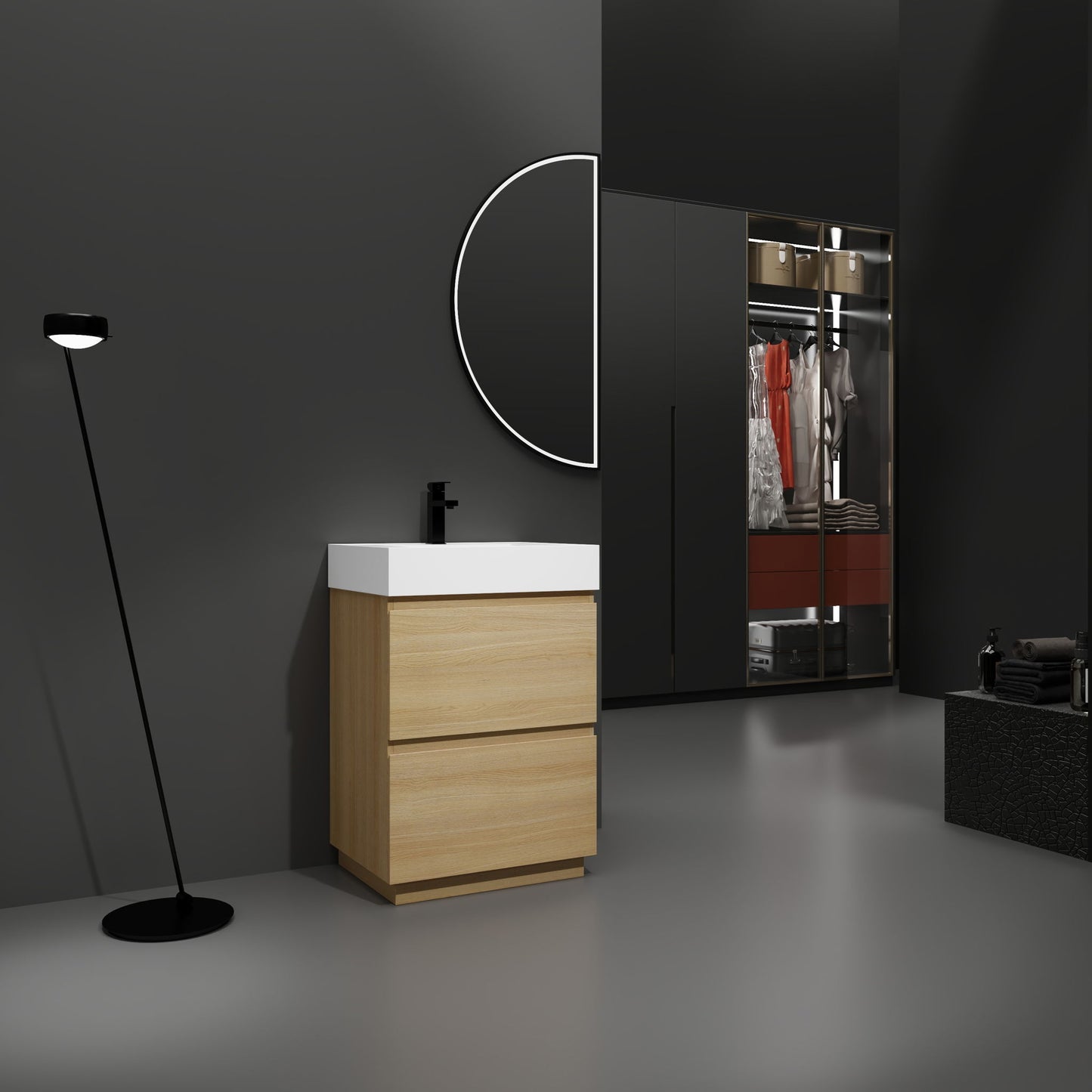Modern Freestanding Bathroom Vanities With Single Sink Combo