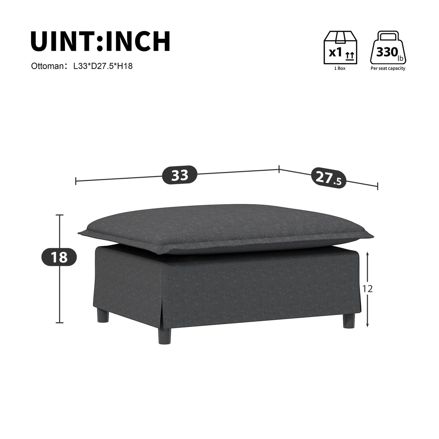 Ottoman Module For Modular Sectional Sofa Wide Seat