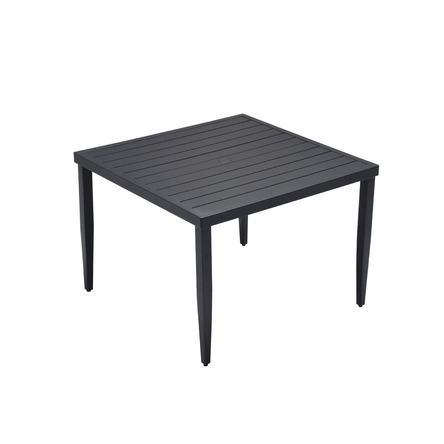 Outdoor Patio Dining Table With Tapered Feet & Umbrella Hole