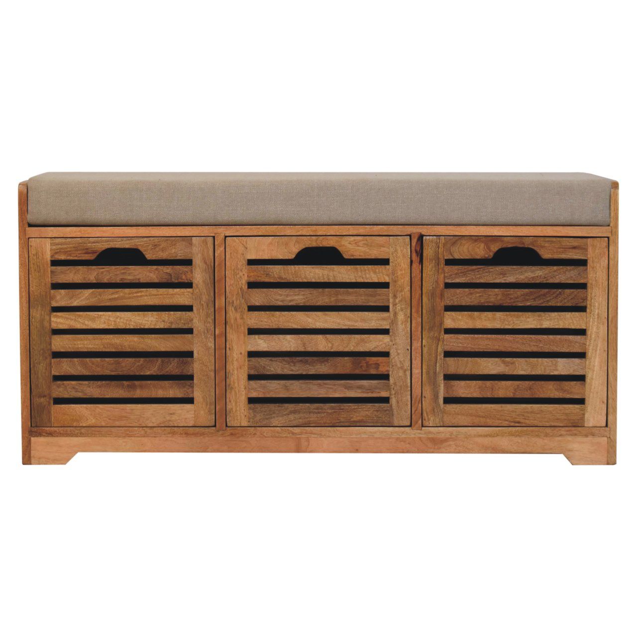 Shutter Shoe Bench, 3 Drawer - Oak