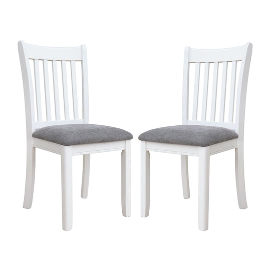 Modern Dining Chair, Wooden Back, Cushion Seats (Set of 2)