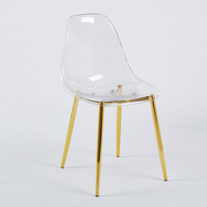 Transparent Plastic Seat Dining Chair (Set of 4)