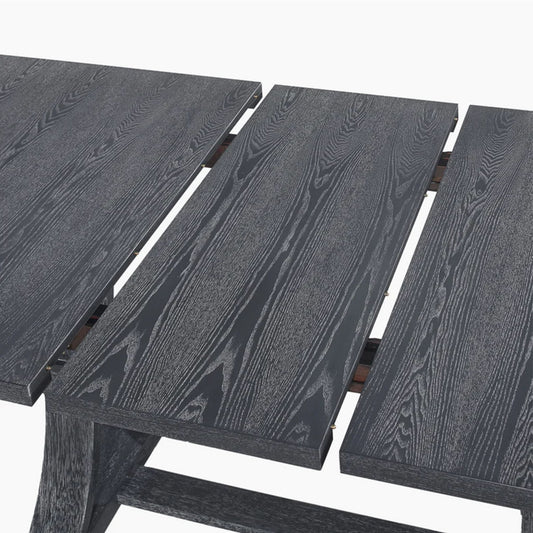 Devingo - Extendable Dining Table Rustic Style - Gray