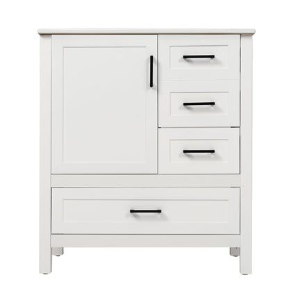 Modern Bathroom Vanity With Ceramic Sink, Solid Frame And Storage Solutions