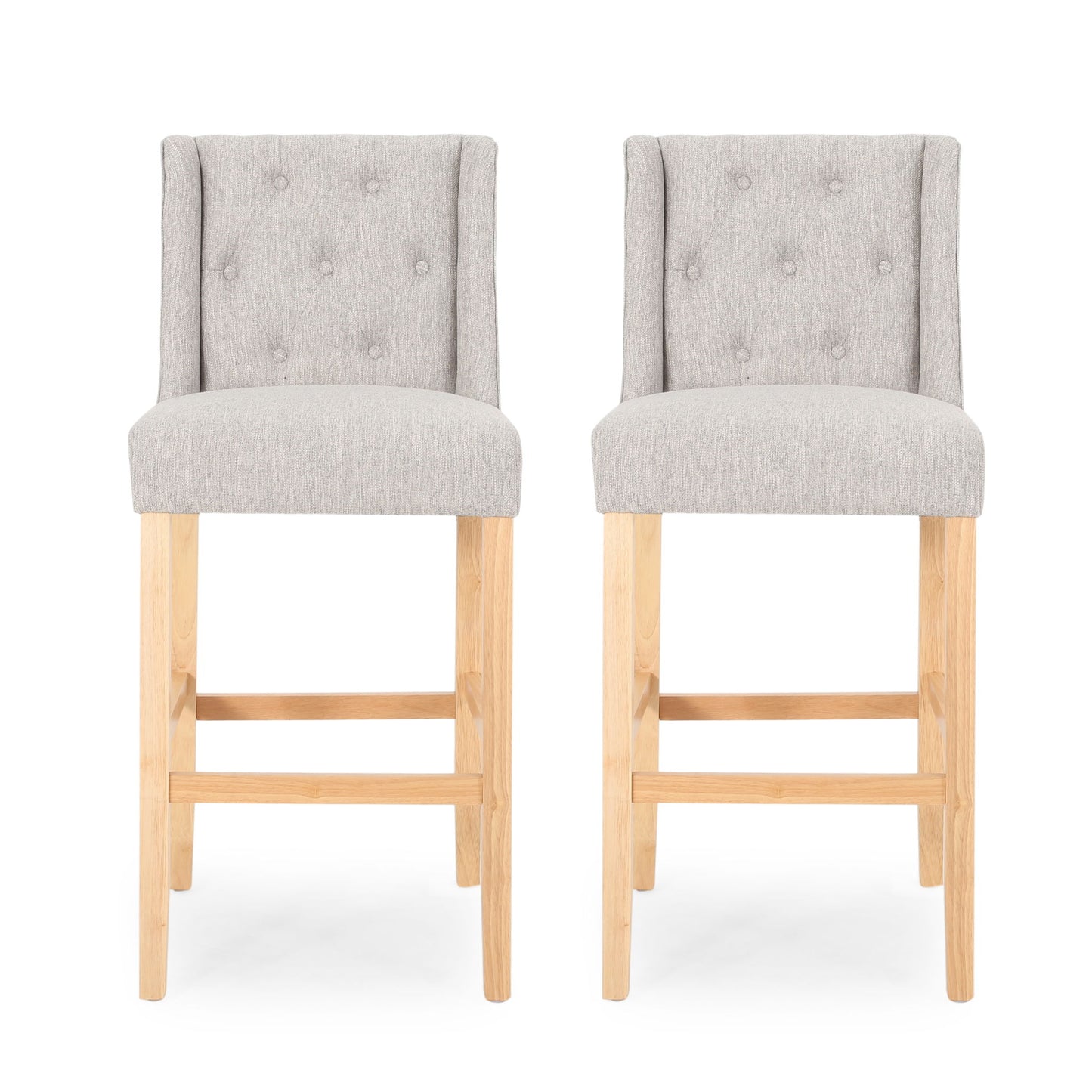 Vienna - Contemporary Fabric Tufted & Wingback Counter Stools (Set of 2)