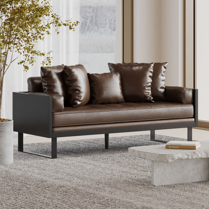 Contemporary Oversized Loveseat With Accent Pillow