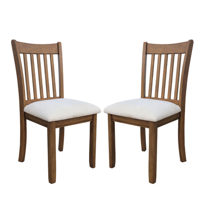 Modern Dining Chair, Wooden Back, Cushion Seats (Set of 2)