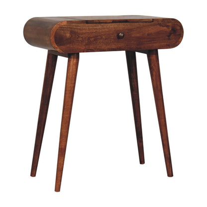 Mini Dressing Table With Foldable Mirror - Caramel