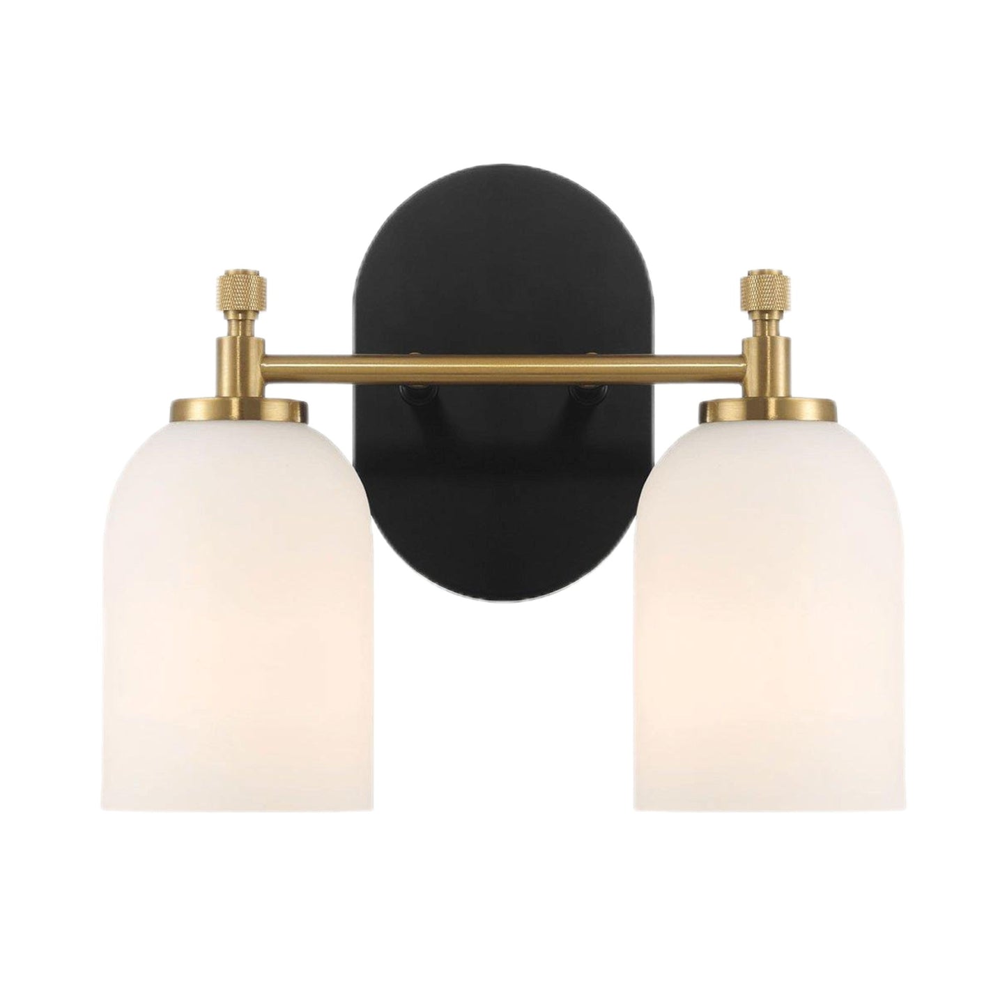 Vortex - 2 Lights Vanity In Traditional Style For Over Bathroom Mirror Wall Sconce - Black / Gold / White