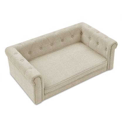 Modern Elegant Rectangle Pet Bed, Durable Elevated Dog Sofa
