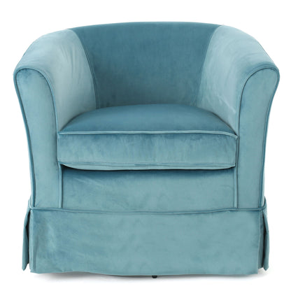Zeniqua - Upholstered Velvet Swivel Chair With Loose Cover