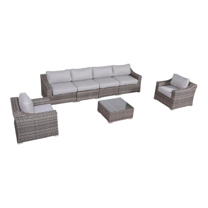 Outdoor Wicker Conversation Set With Cushions, All Weather