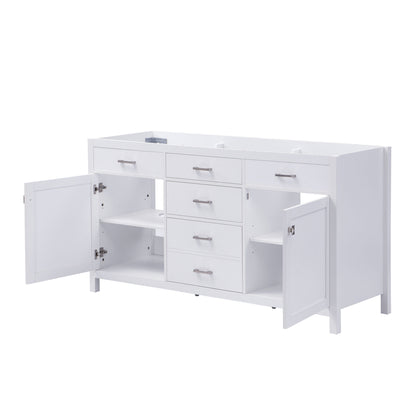 Bathroom Vanity Cabinet Only With Soft Closing Doors & Drawers, Adjustable Shelves - White
