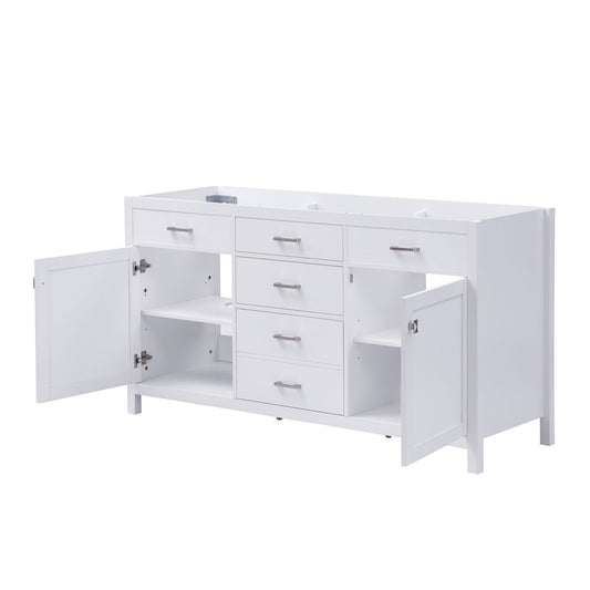 Bathroom Vanity Cabinet Only With Soft Closing Doors & Drawers, Adjustable Shelves - White