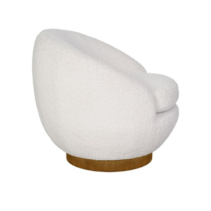 Shearling - Swivel Chair With Base Construction - Cream