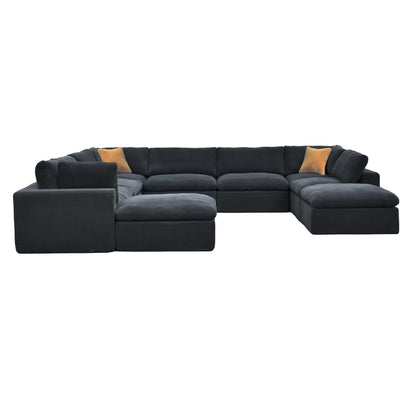 Custom Configuration Modular Sectional With Toss Pillows